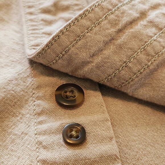 Carhartt S Loose Fit 104369-256 Short Sleeve Tan Chambray Work Shirt 100% Cotton - Picture 9 of 10